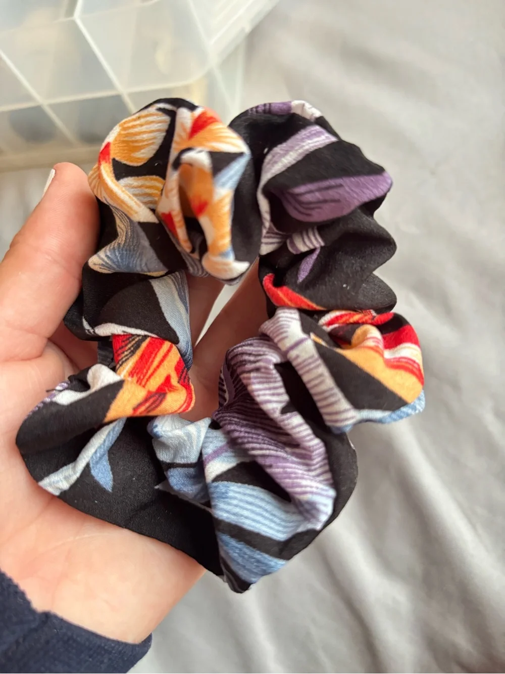 FOR INDIVIDUAL SALE - patterned scrunchies - some with flamingos!